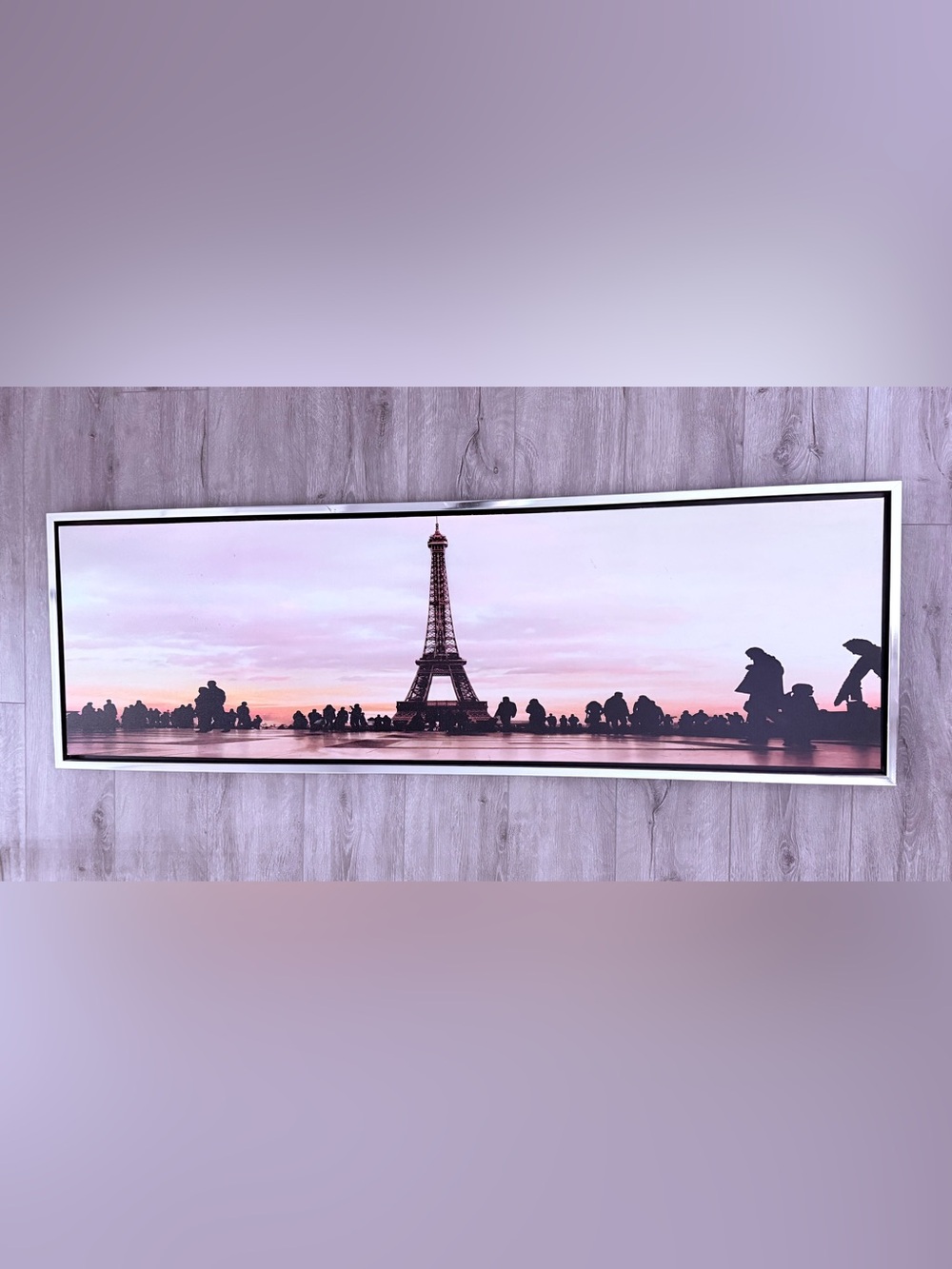 Paris Eiffel Tower Silhouette Wall Art - Pink and Black